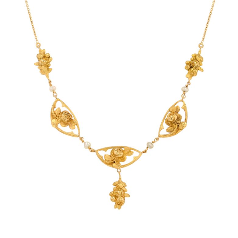 Collier ancien perles or jaune 12.55g Comme neuf -  reconditionné disponible sur Gemme Les Bijoux